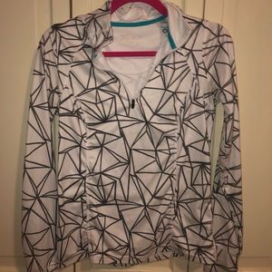 Geometric quarter zip